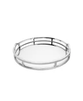 Classic Touch Round Mirror Tray with Modern Loop Design