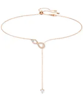 Swarovski Rose Gold-Tone Infinity Symbol & Crystal Lariat Necklace, 19" + 2" extender