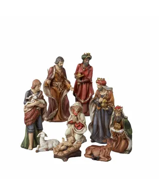 Kurt Adler 9-Inch Porcelain Nativity Figures Tablepiece Set of 9