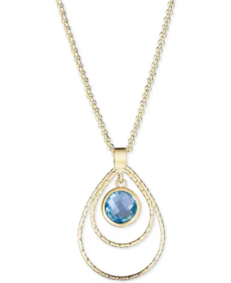 Swiss Blue Topaz 18" Pendant Necklace (2-1/5 ct. t.w.) in 14k Vermeil over Sterling Silver