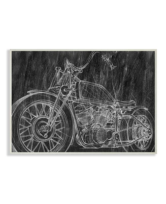 Stupell Industries Monotone Black and White Motorcycle Sketch Wall Plaque Art, 13" L x 19" H