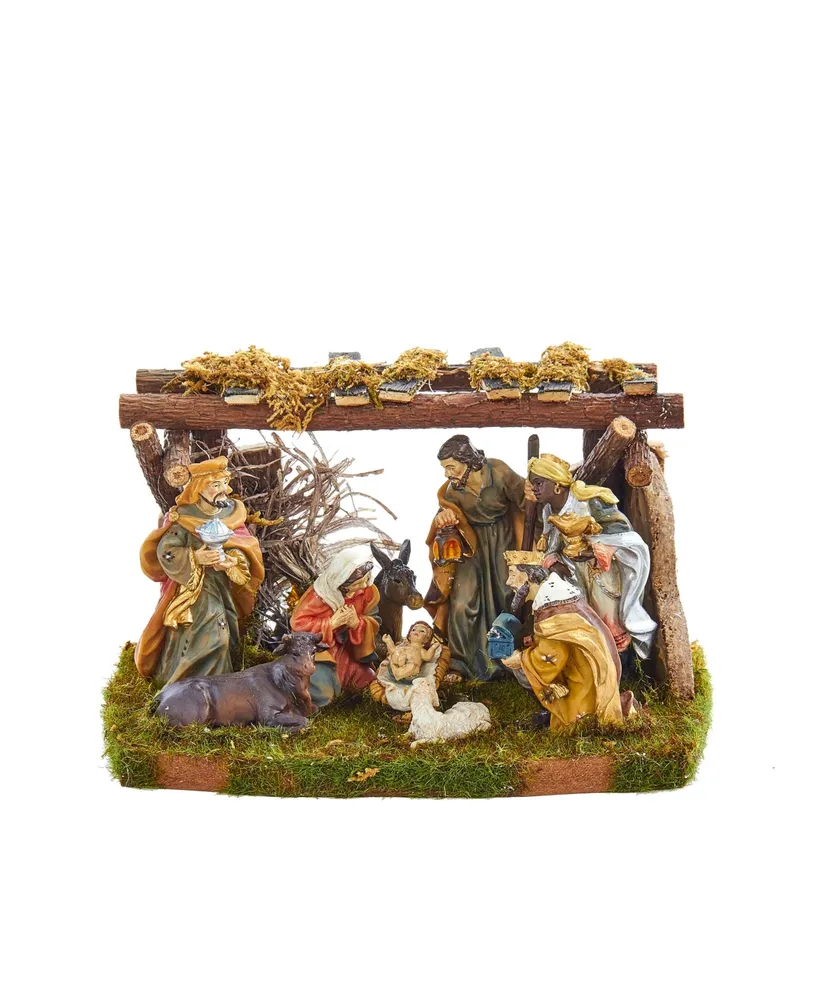 Kurt Adler Nativity Set with 9 Figures and Stable