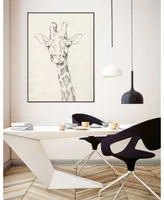 Giant Art 20" x 16" Giraffe Portrait Ii Art Block Framed Canvas