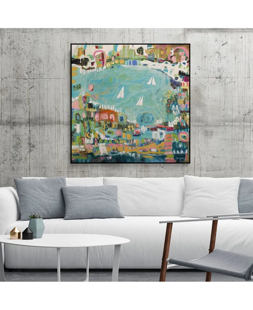 Giant Art 30" x 30" Abstract Marina Iv Art Block Framed Canvas