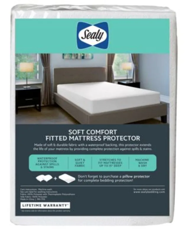 Sealy Cooling Comfort Fitted Mattress Protector, Queen 