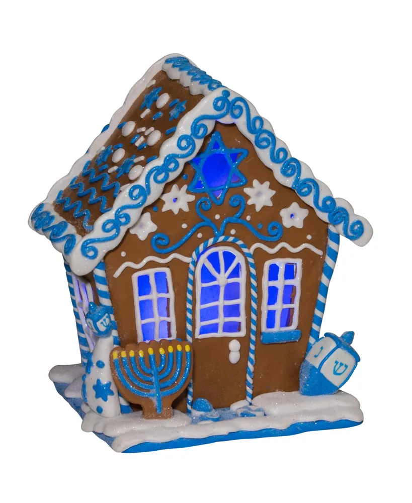 Kurt Adler 7-Inch Led Hanukkah Gingerbread House Tablepiece