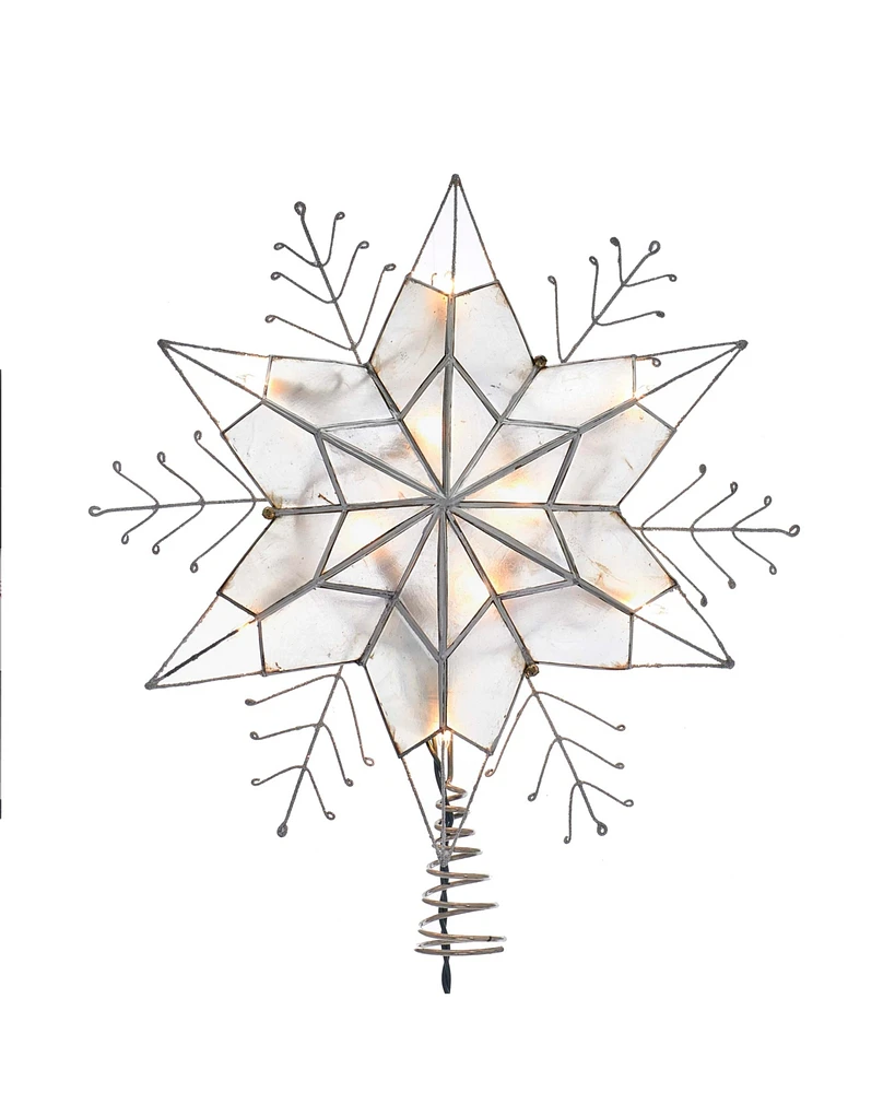 Kurt Adler 10-Light 6-point Capiz Star Snowflakes Treetop