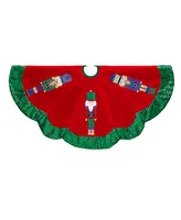 Kurt Adler 48-inch Velvet with Nutcracker Design Tree skirt