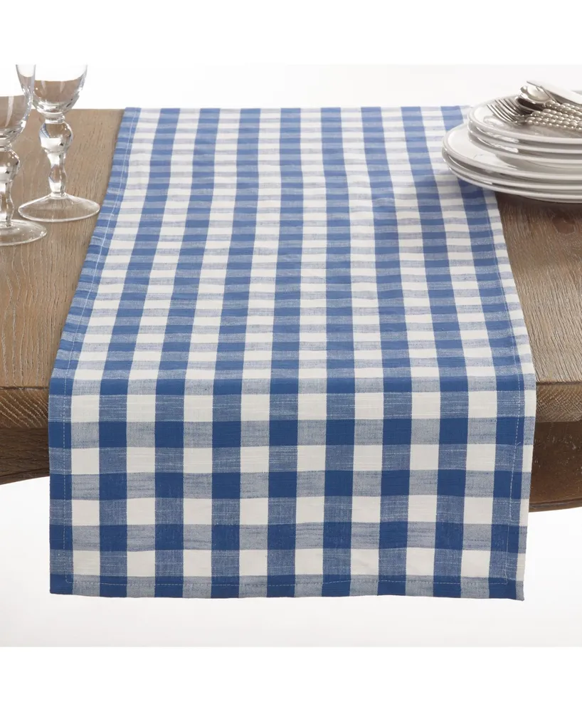 Saro Lifestyle Gingham Design Runner