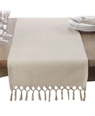 Saro Lifestyle Bellaria Collection Knotted Tassel Design Table Runner