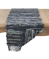 Saro Lifestyle Denim Chindi Table Runner