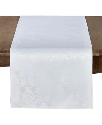 Saro Lifestyle Beautiful Damask Table Runner with Subtle Print