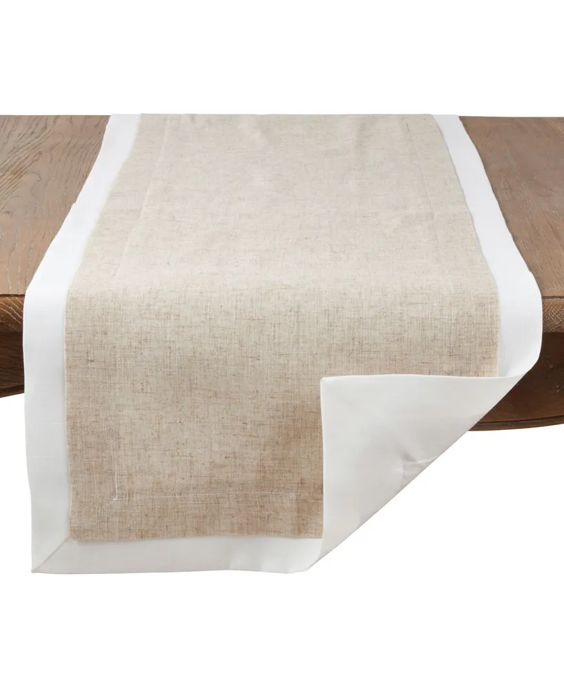 Saro Lifestyle Double Layer Table Runner with Thick Border Design