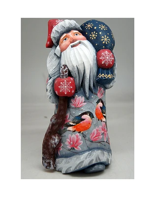 G.DeBrekht Woodcarved and Hand Painted Red Robbin Santa Masterpiece Signature Figurine