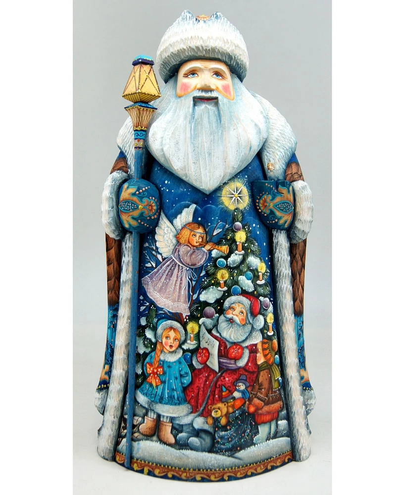 G.DeBrekht Woodcarved and Hand Painted Christmas Play Tree Santa Figurine Christmas Decor