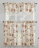 Bristol Coffee Shop Semi-Sheer Rod Pocket Kitchen Curtain Valance and Tiers Set