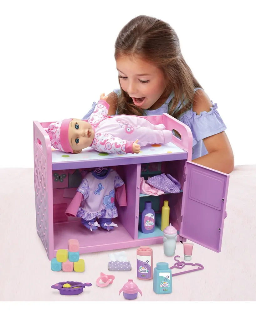 New Adventures Little Darlings Toy Baby Doll Changing Table Play Set