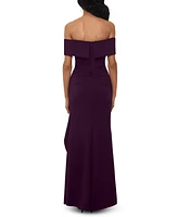 Xscape Ruffled Off-The-Shoulder Gown