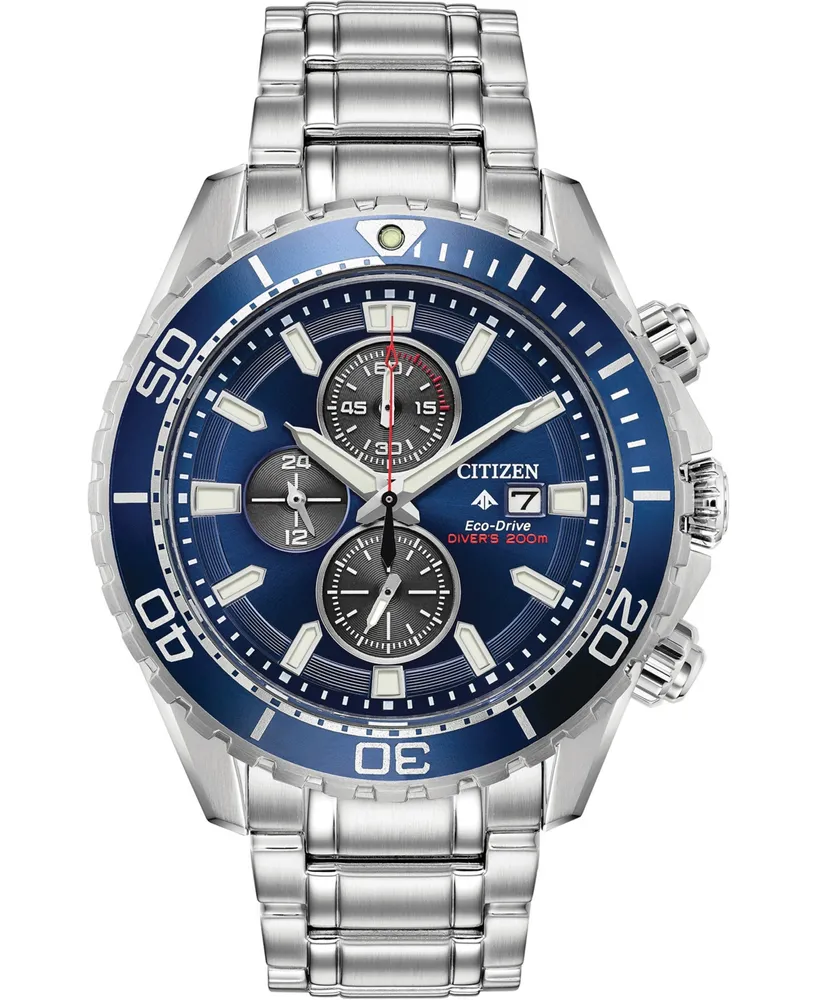 Citizen Eco-Drive Men's Chronograph Promaster Diver Stainless Steel Bracelet Watch 46mm