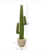 Nearly Natural 56in. Cactus Artificial Plant in Sandstone Planter