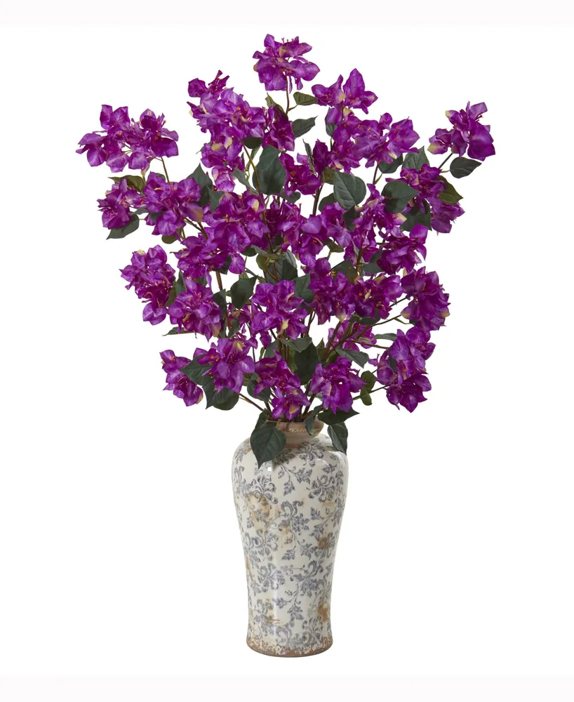 Nearly Natural 39in. Bougainvillea Artificial Arrangement in Decorative Vase