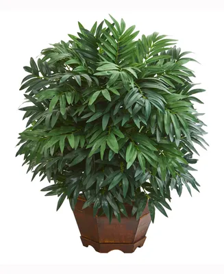 Nearly Natural 24in. Bamboo Palm Artificial Plant in Decorative Planter