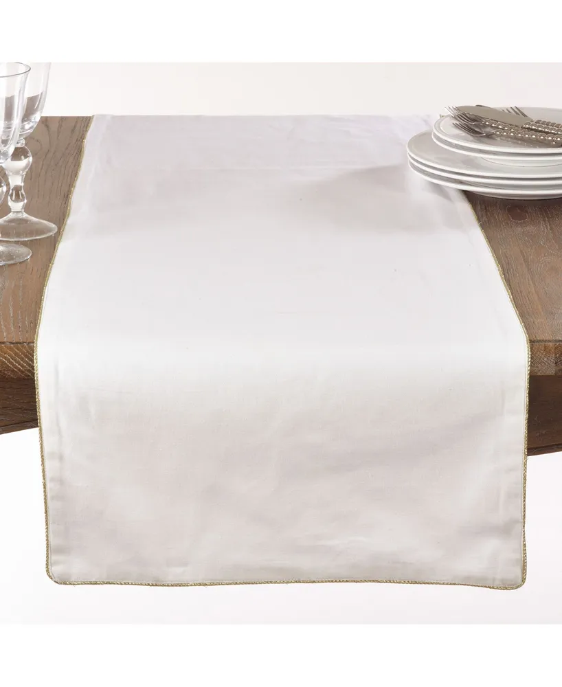 Saro Lifestyle Luana Collection Metallic Trimmed Table Runner