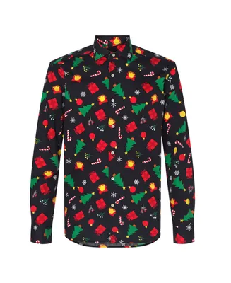 Opposuits Men's Christmas Icons Black Christmas Shirt