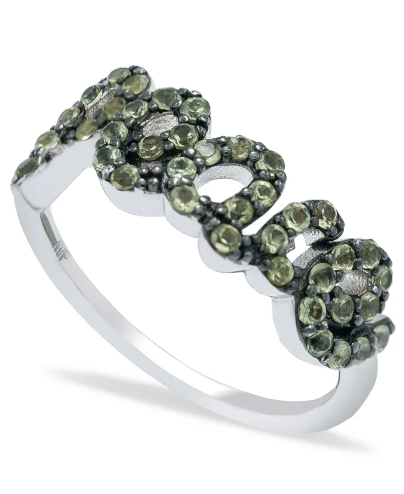 Peridot (1 ct. t.w.) 'Peace' Ring in Sterling Silver