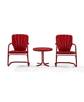 Crosley Ridgeland 3 Piece Metal Conversation Seating Set