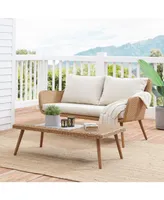 Crosley Landon 2 Piece Outdoor Wicker Chat Set