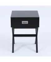 Luxen Home X-Leg Accent End Table With Storage