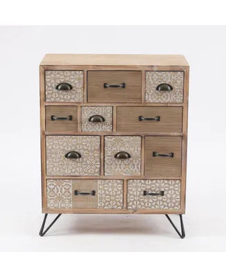 Luxen Home Metal And Wood Multi-Storage Cabinet