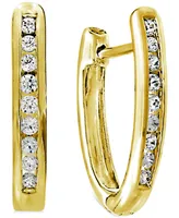 Diamond Extra-Small Hoop Earrings (1/6 ct. t.w.) in 10k Gold, 0.43"