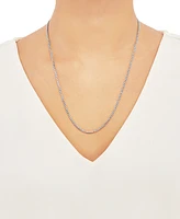 Rounded Box Link 22" Chain Necklace (2mm) Sterling Silver or 18k Gold-Plated Over