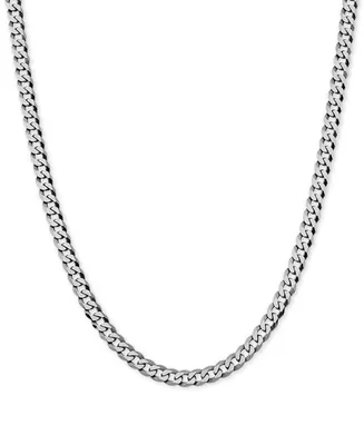 Flat Curb Link 18" Chain Necklace in Sterling Silver