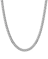 Flat Curb Link 18" Chain Necklace in Sterling Silver