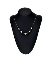 White Freshwater Cultured Pearls (6.5-9.5mm) with Blue Lapis (27 ct. t.w), and Gold Beads (3mm) 18" Necklace 14k Yellow Gold. Also Available O