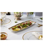 Classic Touch Porcelain Oblong Tray with Rim