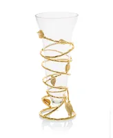 Classic Touch Glass Vase with Removable Gold Leaf Base