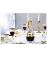 Classic Touch Glass Wine Bottle with Rich Gold-Tone Design