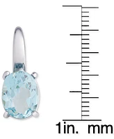 Blue Topaz Oval Leverback Earrings (6-3/8 ct. t.w.) in Sterling Silver