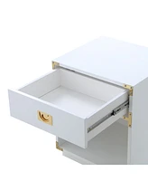 Inspired Home Calixta Single Drawer with Shelf High Gloss Nightstand