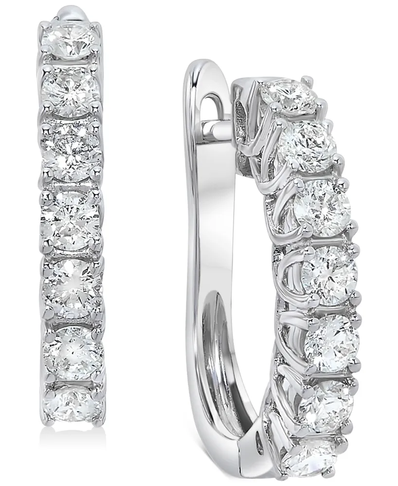 Diamond Small Huggie Hoop Earrings (1 ct. t.w.) 14k White or Yellow Gold