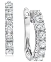 Diamond Small Huggie Hoop Earrings (1 ct. t.w.) in 14k White Gold