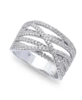 Cubic Zirconia Pave Interlocking Ring (1-1/6 ct. t.w.) Sterling Silver