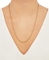 Rounded Box Link 22" Chain Necklace (2mm) Sterling Silver or 18k Gold-Plated Over