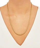 Rope Link 22" Chain Necklace in 18k Gold-Plated Sterling Silver