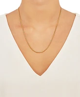 Rounded Box Link 20" Chain Necklace Sterling Silver or 18k Gold-Plated Over