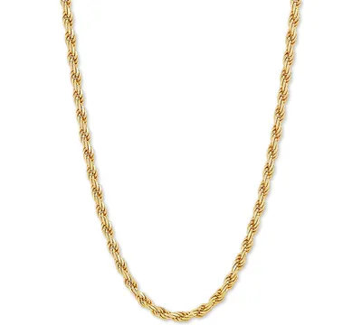 Rope Link 24" Chain Necklace in 18k Gold-Plated Sterling Silver